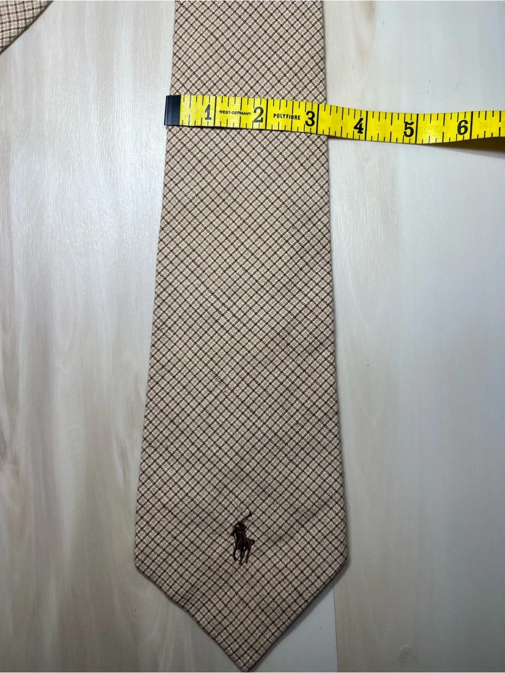 Polo by Ralph Lauren Men’s Brown Diamond Pattern Linen Tie Embroidered Polo Pony